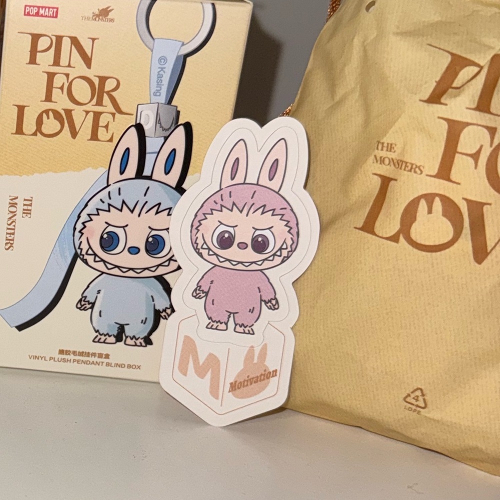 Pop Mart The Monsters Pin for Love Keychain